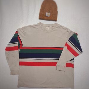 Tan, Red, Teal Levi's Long Sleeve Cotton T Shirt From Levi's Red Tab| Medium